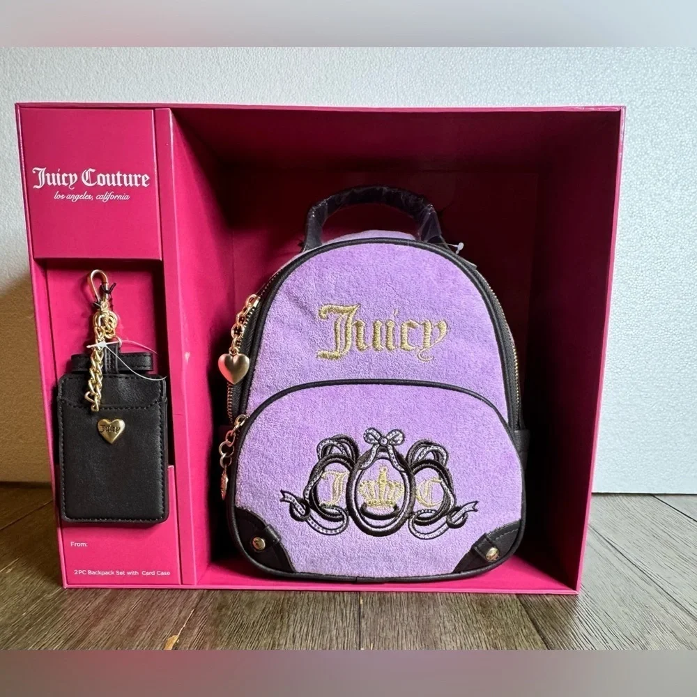 Juicy Couture Purple Backpack with Card Case